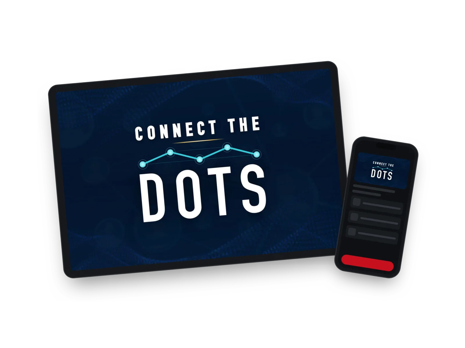 Connect the Dots shown on a tablet and a phone